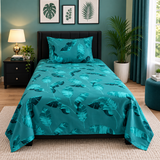 Tropical Leaf Pattern Single Bedsheet