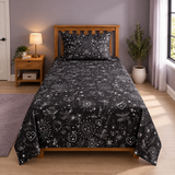 Black Celestial Single Bedsheet