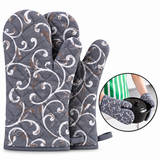 Quilted Cooking Gloves with Hanging Loops