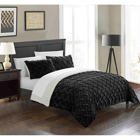 3 Piece Ultra Plush Pinch Pleat Comforter Set - The Linen House