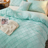 "Luxurious Velvet Pinch Pleat Duvet Set