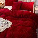 "Luxurious Velvet Pinch Pleat Duvet Set