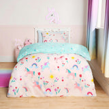 Unicon with White Base Kids Bed Sheet