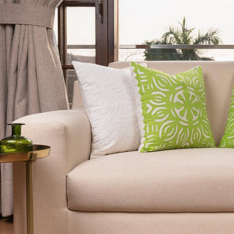 White Ralanna (Appliqué) - 1 PC Cushion Cover - The Linen House