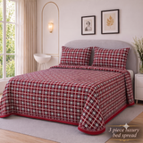 Classic Red Checkered Printed Bedspread