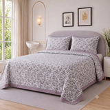 Soft Lavender Floral Printed Bedspread