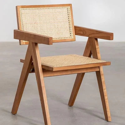 Rattan Dining Chair with Armrests