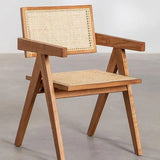 Rattan Dining Chair with Armrests