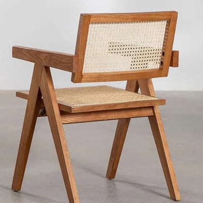 Rattan Dining Chair with Armrests
