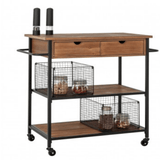 3 Tier Metal Trolley and Wood Kitchen Trolley