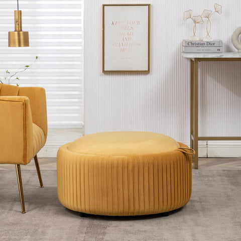 Upholstered Storage Ottoman - The Linen House