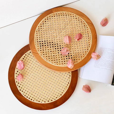 Wood Rattan Placemat for Home & Kitchen