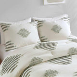 Light Green Tufted Duvet Cover Set