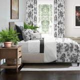 White with Black Printed Duvet Cover Set