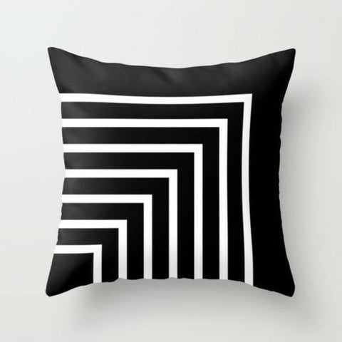 Cotton Cushion Cover- White stripe