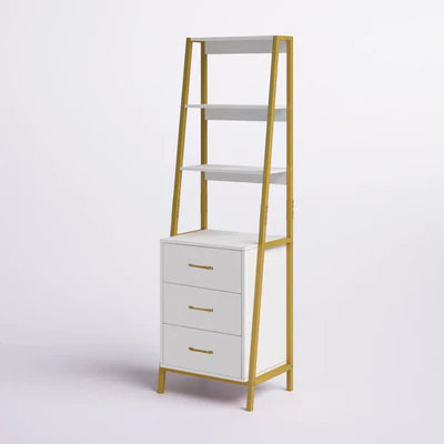 Tall Office Storage Bookshelf – Wood Shelves with Sturdy Metal Frame