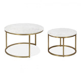 Set of 2 Stackable Elegant Coffee Tables, Nest Side Tables