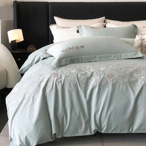 Luxury Modern Embroidery Duvet Set