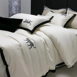 Luxury Leopard Embroidery Duvet Set - The Linen House