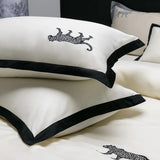 Luxury Leopard Embroidery Duvet Set - The Linen House