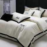 Luxury Leopard Embroidery Duvet Set - The Linen House