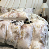 White Rose Vintage Printed Bedding Duvet Set