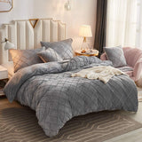 "Luxurious Velvet Pinch Pleat Duvet Set