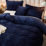 "Luxurious Velvet Pinch Pleat Duvet Set