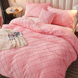 "Luxurious Velvet Pinch Pleat Duvet Set