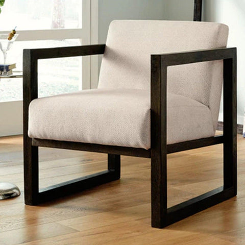 Metal Arm Cream Accent Chair - The Linen House