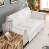 Quilted Sofa Cover ( White ) - The Linen House