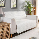 Quilted Sofa Cover ( White ) - The Linen House