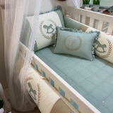 Teal Horse baby Cot Set