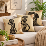 African Woman Art Cushion Covers ( Pack of 3)