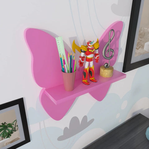 Pink Butterfly Floating wall Shelf