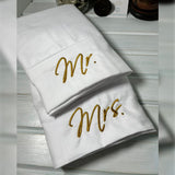 Mr & Mrs Personlaized EmbroideryBed Set