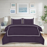 Baratta Comforter Set (Purple with White Bratta Stitch) - The Linen House