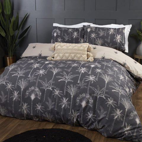 Black plam  Printed Bedsheet 3 pcs