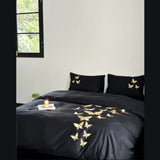 Golden Butterfly Embroidered Bedding Set