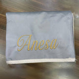 Custom Embroidered Velvet Prayer Mat- The Linen House