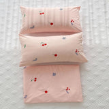 Cherry Embroidery Duvet Cover Set