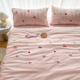 Cherry Embroidery Duvet Cover Set