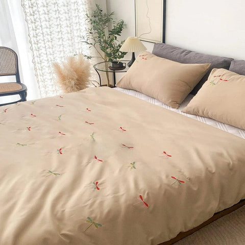 DragonFly Embroidery Duvet Cover Set - The Linen House