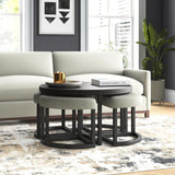 Coffee Table w/Stools, Upholstered Seating, for Living Room/Kids Room - The Linen House