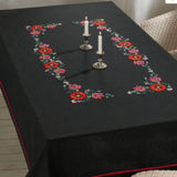 Black table Cover (Embroidery) - The Linen House