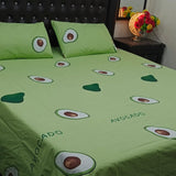 Avocado  Printed Bedsheet 3 pcs