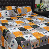 Cat Printed Bedsheet (3 pcs)