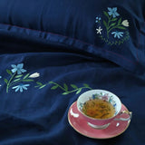 Midnight Garden Embroidered Bedsheet