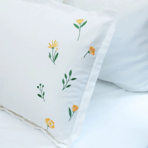 Cassia Floral Elegance Embroidered Bedsheet