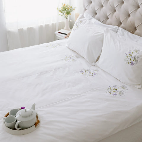 Dandelion Embroidered Bed Sheet